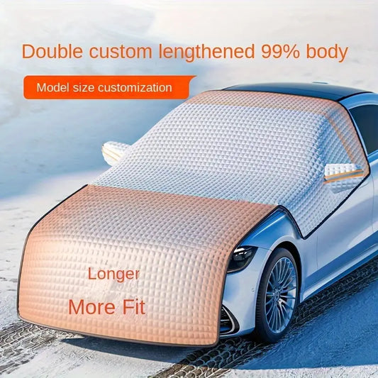 Car Snow Cover - Silvery Front Windshield Snow and Ice Protection